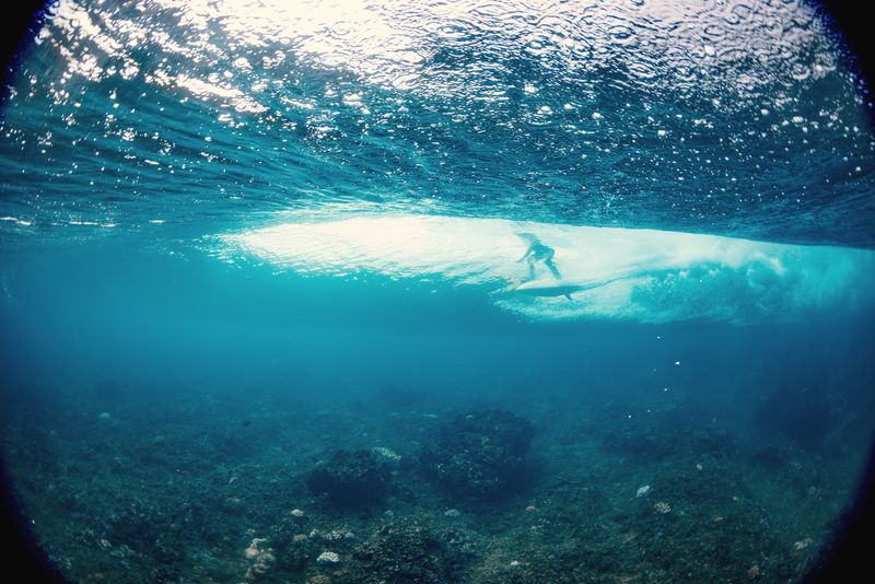 Beneath a breaking wave