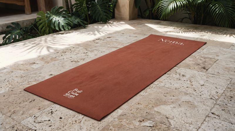 A co-branded yoga mat for a private retreat